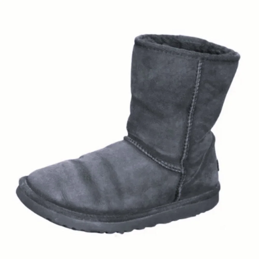 UGG Classic Short II Black Suede Ultra Lightweight Lined Pull-On Boot Size 8